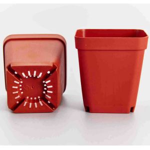 SQUARE DEEP NURSERY POTS plants black,red,green plastic Landmark 4 sizes