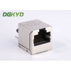 Shielded 10 pin vertical insertion cat 6 RJ45 Connector with gige transformer