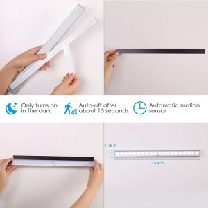 20 LED Under Cabinet Light Motion Sensor Rechargecable USB Night Light Closet