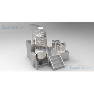 300L Cosmetic Production Line Hydraulic Lifting Vacuum Emulsifying Mixer Cream