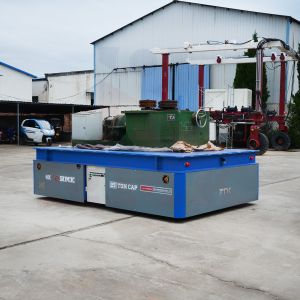 Lead Acid Battery Steerable Transfer Cart With Lifting Platform
