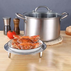 Multi-function Silver Kitchen Cookware Cooking Pot Induction Stock Pot Stainless Steel Soup Pot With SS Handle