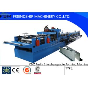 15KW Main Motor Steel C Z Purlin Roll Forming Machinery With 80-300mm