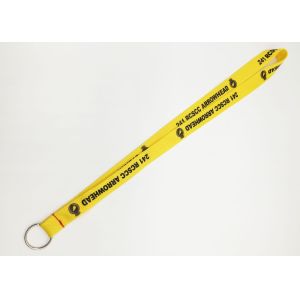 Yellow Nylon safe screen printed lanyards for school ID , BSCI certificated