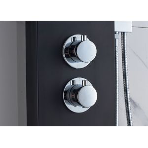 Dual Handle Control Bath Shower Panels Black Painting Appearance ROVATE