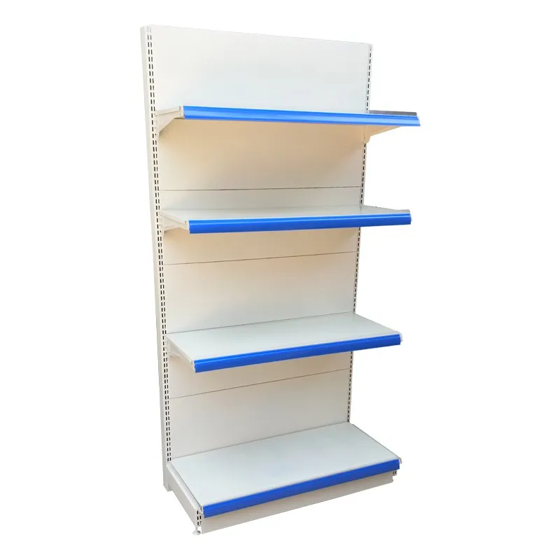 2023 Hot Selling Design Supermarket Gondola Metal Display Rack White Supermarket Shelf Equipment with Shop Design