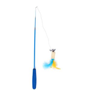 Eco Friendly Interactive Cat Toys / Cat Feather Teaser Wand With Feather