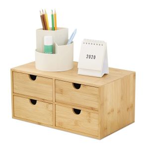Sustainable Living Sustainable Injection Bamboo Storage Box with 2 Tier Drawers