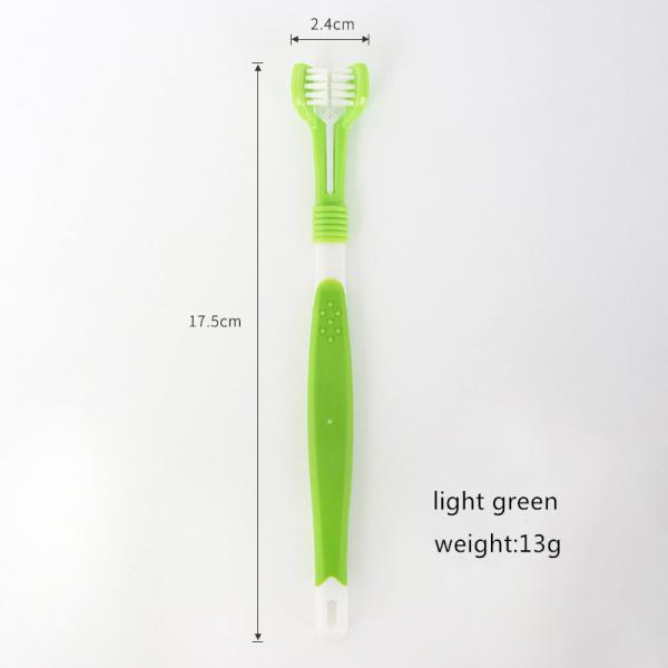 Three Head Three Sided Plastic Pet Toothbrush