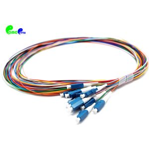 Cheap LC SM Fiber pigtail set 12F 12Colors-Coded 900μm 1.5M LSZH 12pcs a set Easy to strip IEC Grade B for sale
