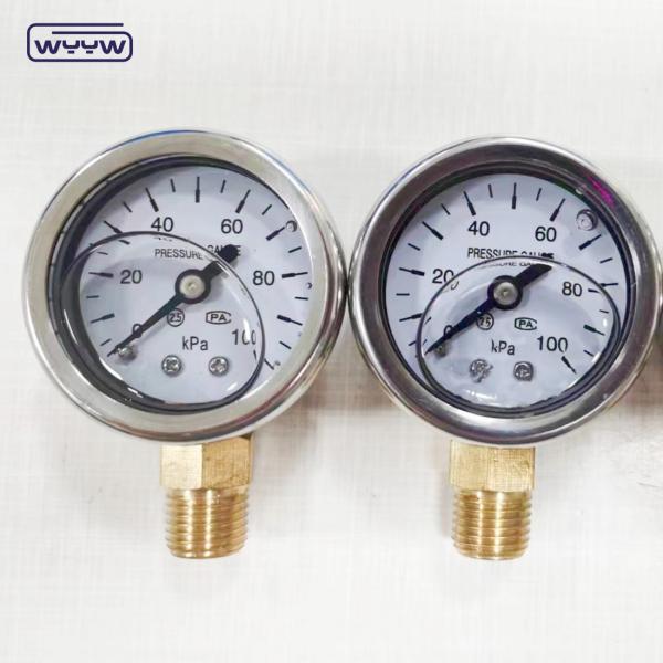 Quality 1.5" 40mm Glycerine Filled Pressure Gauge Manometer 100kpa Bottom Connection wholesale