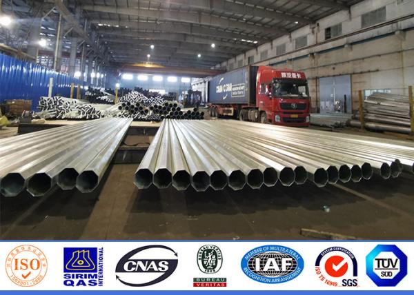 Quality Polygon Single Circuit 18m Electric Power Pole For Distribution Line Project wholesale