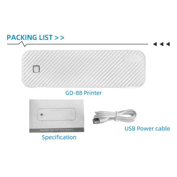 NO Color Print Speed Handheld Mini Portable Usb Thermal Printer Max Paper Size 210mm