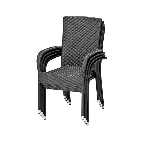 H92cm W58cm Rattan Garden Dining Chairs , Rattan Stacking Chairs For Villa