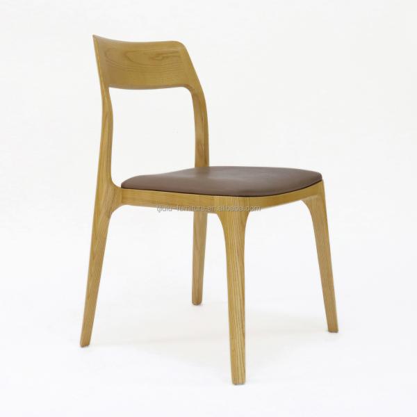 Nordic Modern Dining Room Solid Wood Frame Leather Dining Stackable Chair Timeless and Classic Design