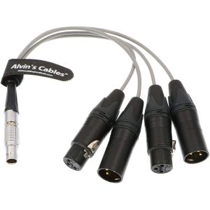 Alvin's Cables Breakout Audio Input Output Cable For Atomos Shogun Monitor Recorder 10 Pin Male To 4 XLR 3 Pin