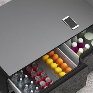 135L Double Drawers Beverage Wine Cooler with Built-in Music Player and Coffee