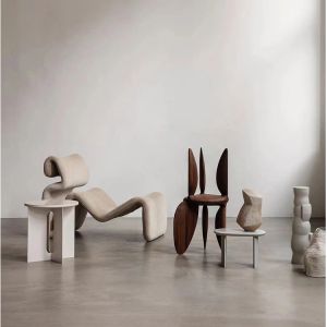 Arm Chair Modern Fabric MOYI Nordic Relaxation Single Sofa Shaped Line S Shaped