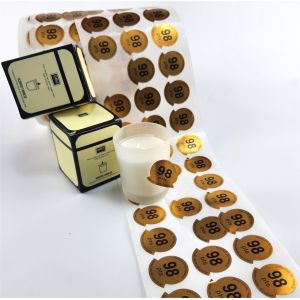 Luxury Gold Foil Printed Embossed Adhesive on Candle Wine Cosmetic Perfume