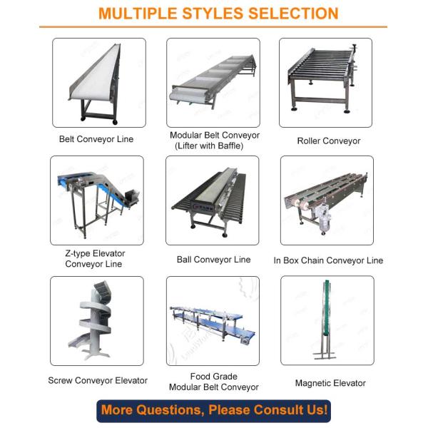 Vertical Vegetable Fruit Incline Flat PVC White Conveyor Belt System For Food Industry