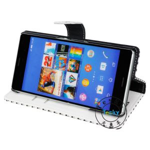 folio stand leather protective Case For sony z3 ,various colors available