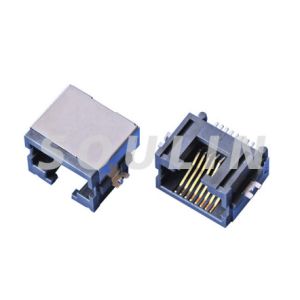 1X2 Port Rj45 Jack Connector 8P8C Integrated Magnetic Modular Magjack