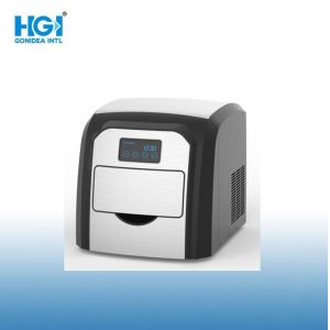 LCD Touch Portable Black Countertop Mini Ice Maker Stainless Steel Body