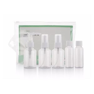 Empty 5pcs Plastic Travel Bottle Set Cosmetic Packaging Custom Color ISO9001