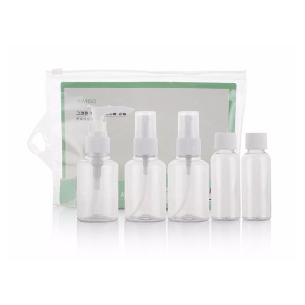 Quality Empty 5pcs Plastic Travel Bottle Set Cosmetic Packaging Custom Color ISO9001 wholesale