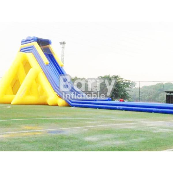 Yellow / Blue Giant Commercial Inflatable Slide / Adult Inflatable Slide