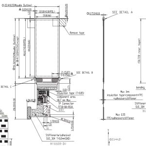 1.91 Inch 240×536 AMOLED IPS Single-module Liquid Crystal Display Screen
