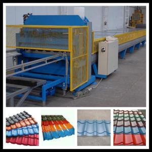 Cheap 1100 Type Color Steel Roof Roll Forming Machine / Tile Forming Machine Hydraulic Cutting for sale