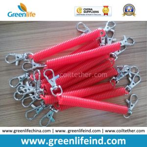 Plastic Custom Color Size Red Spring Spiral Key Holder Lanyard