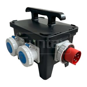 Syntax MP12 Polycarbonate Distribution Box 32 AMP Three Phase With RCDs Handy