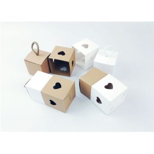Biodegradable 5.5cm Candy Kraft Paper Favor Boxes With Rope Ring