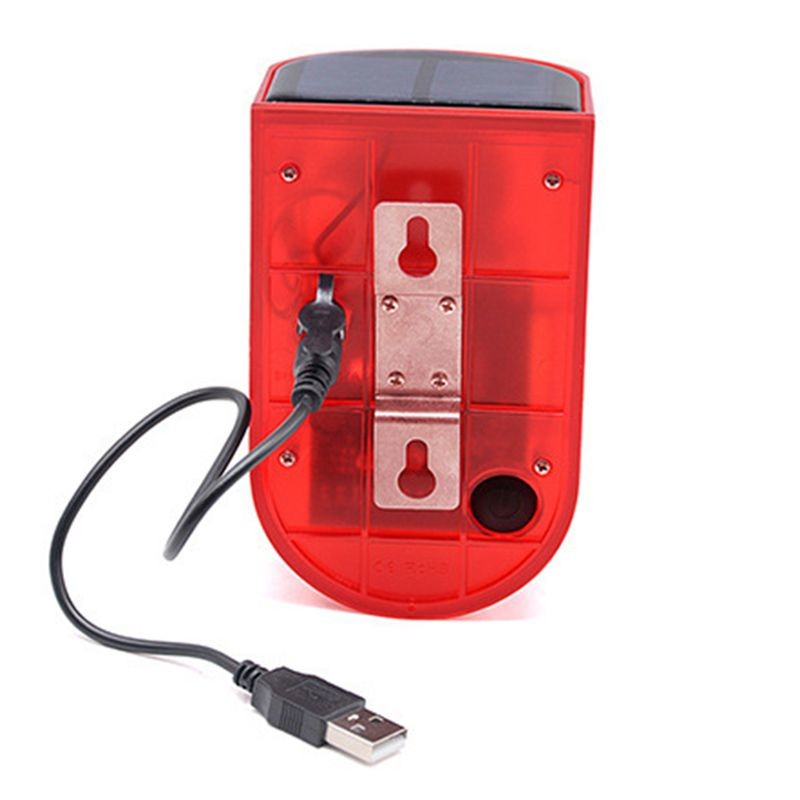 USB and solar charging alarm light infrared sensor blink warning flash device