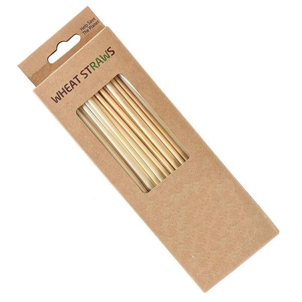 Quality 4x200mm Natural Wheat Drinking Straws Renewable Eco Friendly wholesale