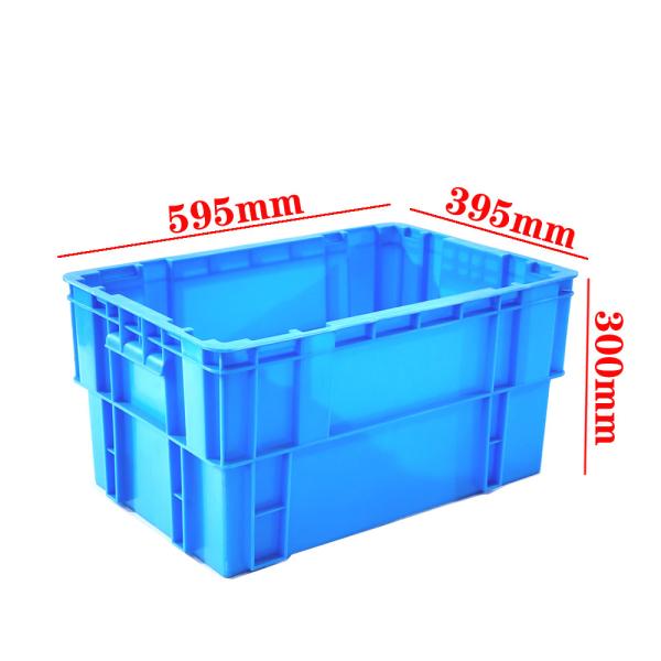 Stackable Plastic Moving Box Crate Industrial Plastic Produce Crates 595x395x300