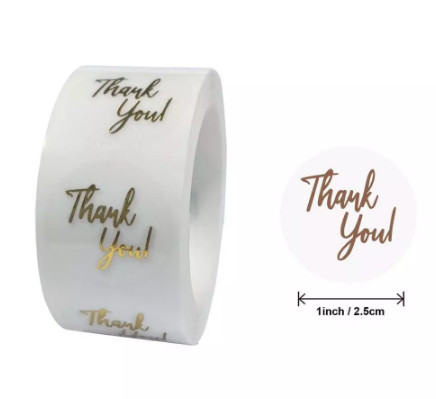 Quality 2 Inch Round Stickers Custom Design Transparent Thank You Stickers wholesale