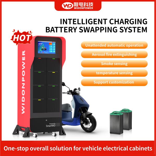 Smart Power 8-bay Hard-connected Bottom-insert Battery Swap Station Ac220v 48v