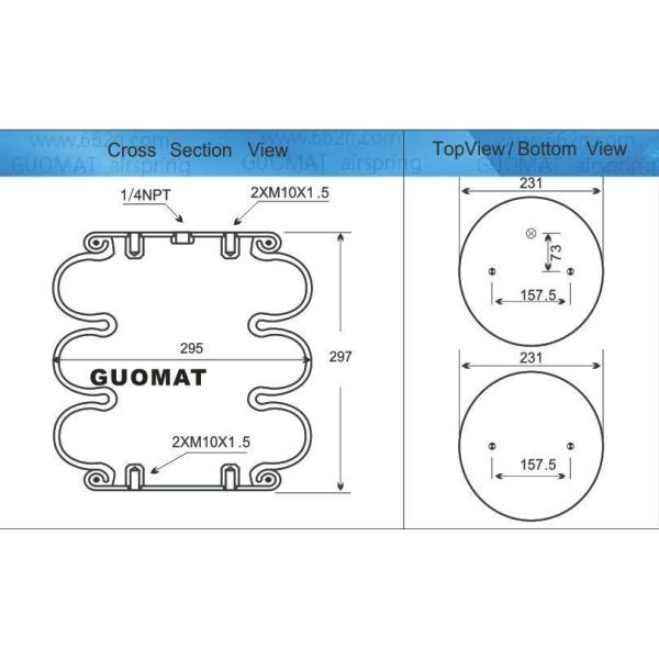 Fire Stone W01-358-8006 Triple Convoluted Industrial Air Springs
