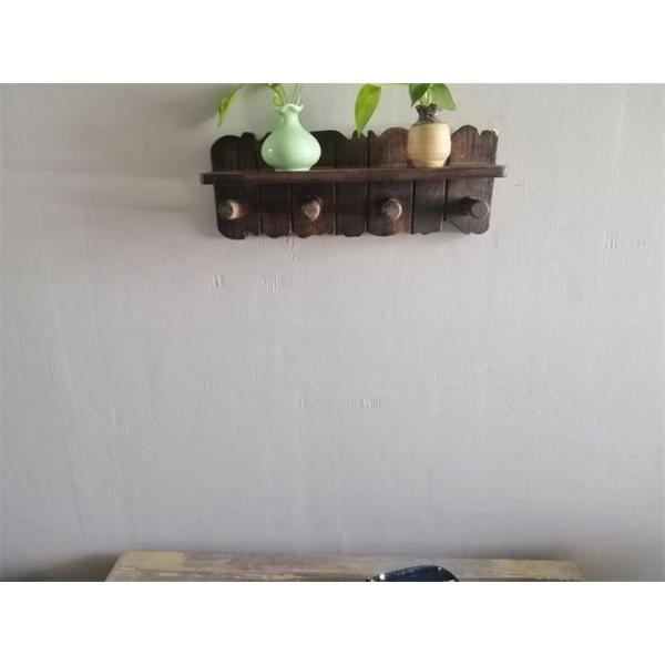 Wall Floating Shelf Wall Mounted Coat Rack 15.75 Inch, Dark Brown