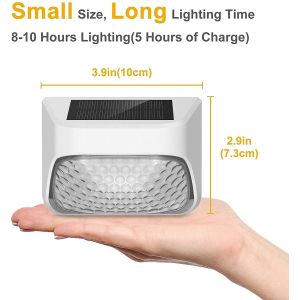 China 20Lumens Black Solar Powered Fence Light with 4.5 Hours Charging Time and Warm White RGB Light Color on sale
