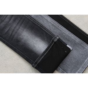 China 11Oz Denim Fabric With Good Stretch Black Backside For Man Jeans on sale