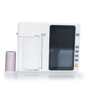 Touch screen multi-parameters portable 10 channel ecg device with built-in