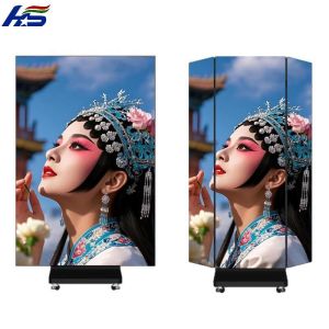 Double Side Led dispaly 3 Foldable Poster LED Display Standing Advertising