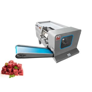 Frozen Beef Meat Dicer Machine With Conveyor Belt Outlet 900KG/H