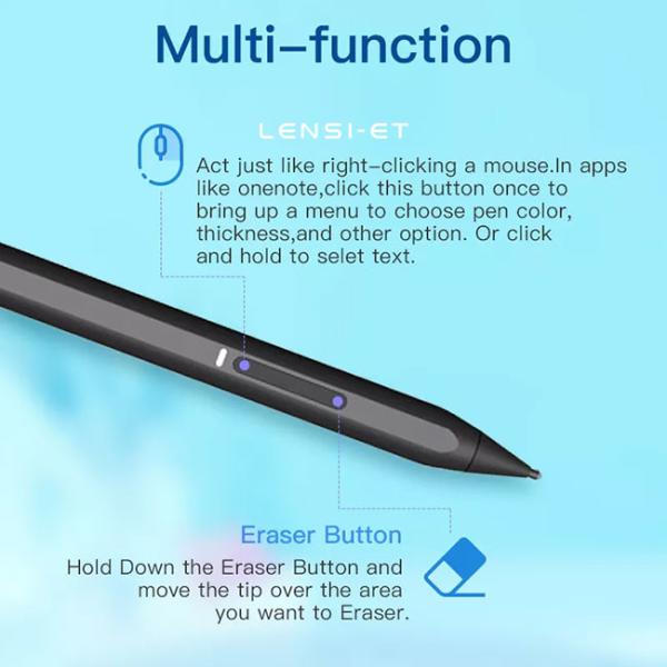 Tilt Function Tablet Stylus Pencil Aluminum Custom Stylus Pens 10 Hours Working Time