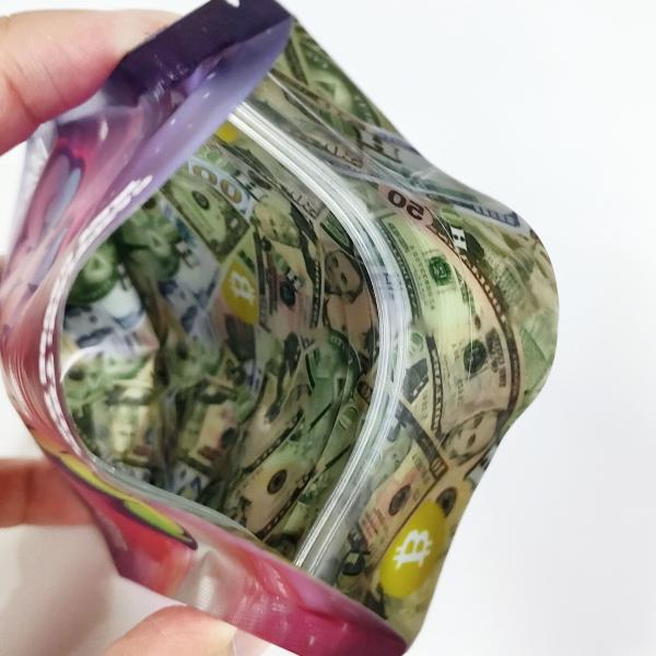 3.5g Child Resistant Custom Mylar Bag Aluminum Foil Resealable Stand Up