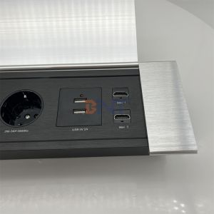 Multifunctional Power Socket with USB and Sliding Cover - Perfect for Office
